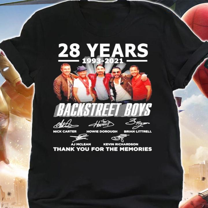 Backstreet Boys 28 years 1993-2021 thank you for the memories t-shirt shirt