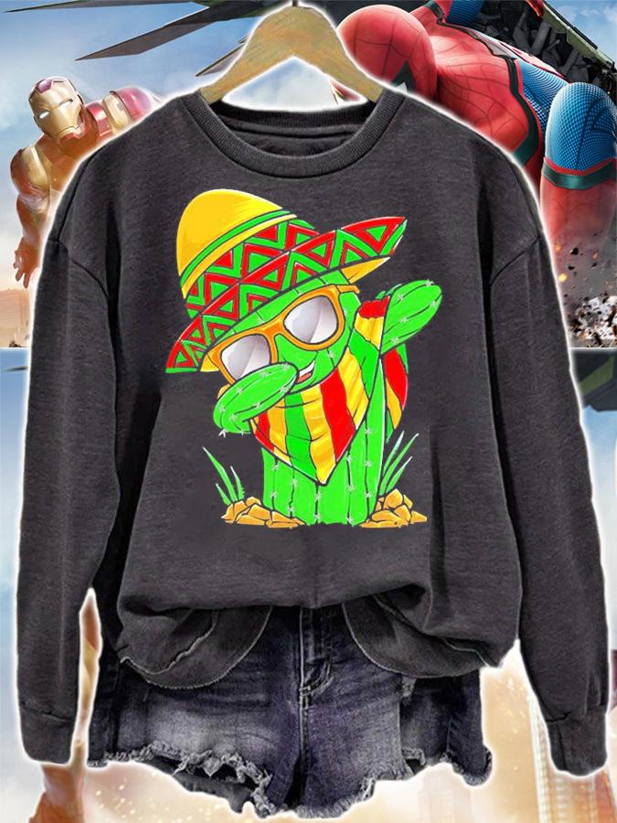 Cinco De Mayo Dabbing Cactus T-Shirt sweatshirt