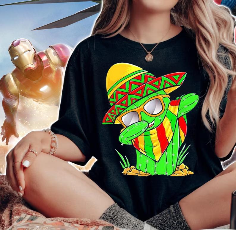 Cinco De Mayo Dabbing Cactus T-Shirt woman shirt