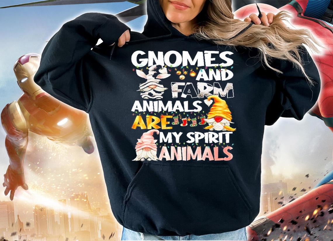 Gnomes And Farm Animals Are My Spirit Animals Christmas T-Shirt hoodie