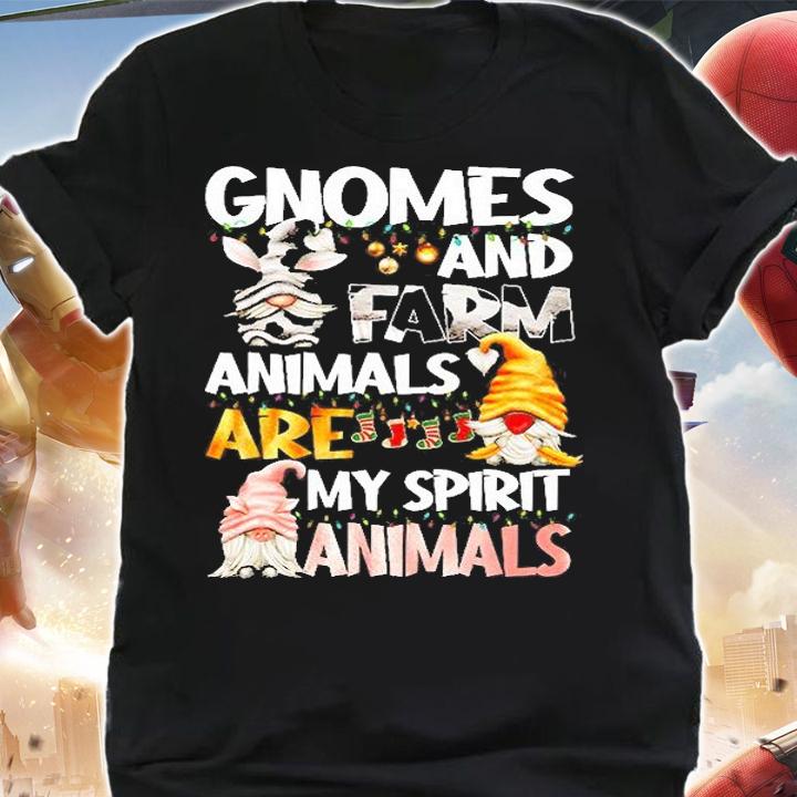 Gnomes And Farm Animals Are My Spirit Animals Christmas T-Shirt shirt
