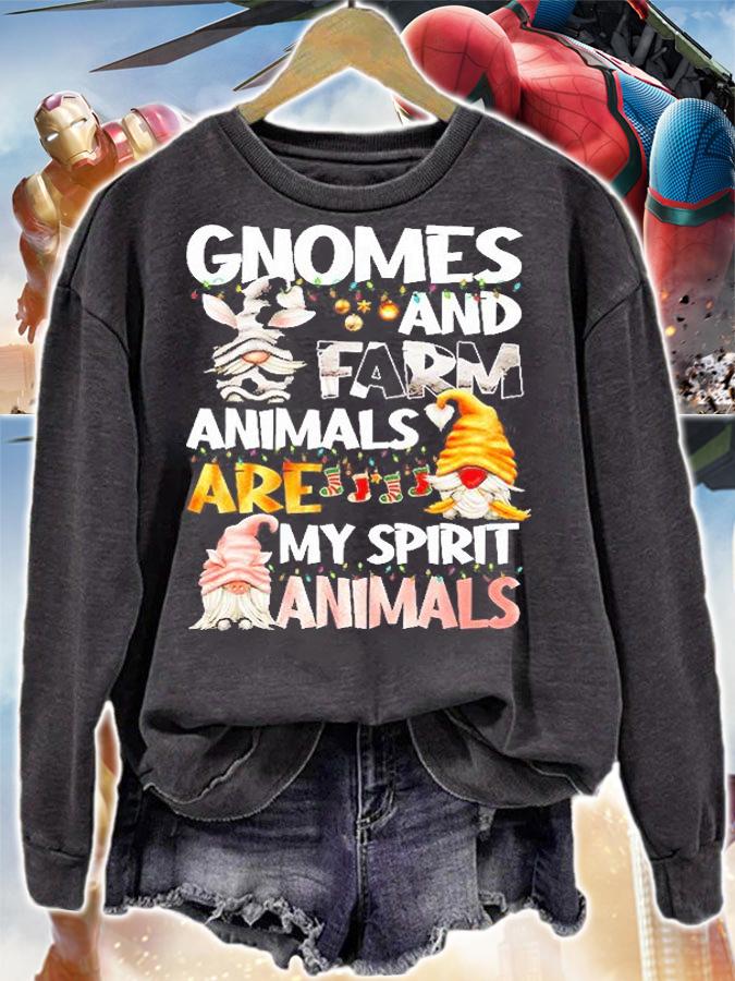 Gnomes And Farm Animals Are My Spirit Animals Christmas T-Shirt sweatshirt