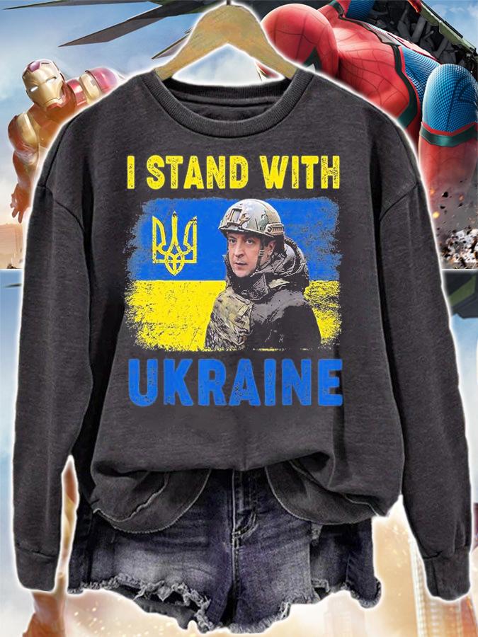 Great President Volodymyr Zelensky I Stand With Ukraine Ukrainian Flag T-Shirt sweatshirt
