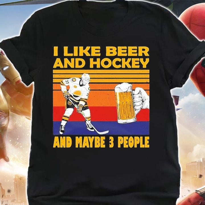 I Like Beer And Hockey And Maybe 3 People Vintage T-Shirt shirt