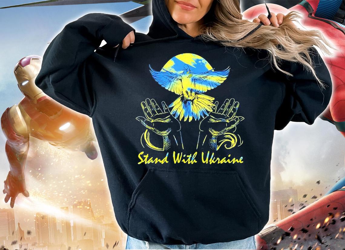 I Stand With Ukraine 2022 Peace Dove Ukraine Peace Free Ukraine T-Shirt hoodie