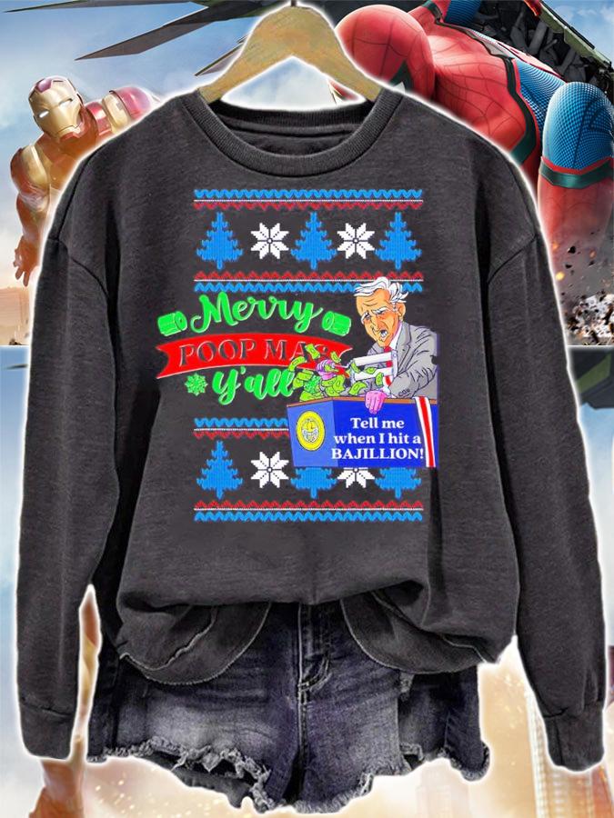 Joe Biden Merry Poop Mass Y'all Ugly Christmas Shirt sweatshirt