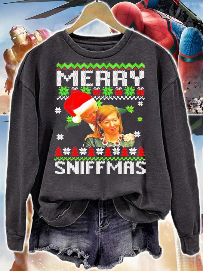 Joe Biden Merry Sniffmas Ugly Christmas Shirt