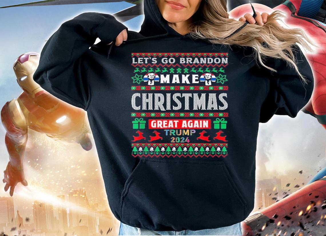 Let's Go Brandon Mean Christmas Great Trump Anti Biden T-Shirt hoodie