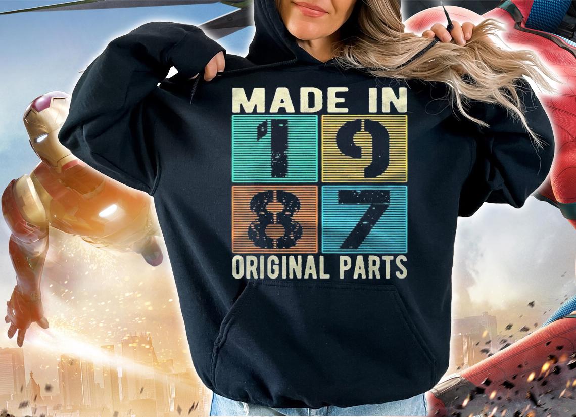 Made In 1987 Vintage Retro Original Parts Born 1987 Birthday Shirt