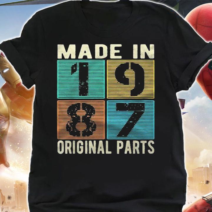 Made In 1987 Vintage Retro Original Parts Born 1987 Birthday Shirt