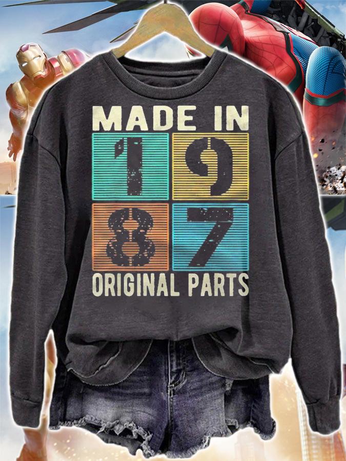 Made In 1987 Vintage Retro Original Parts Born 1987 Birthday Shirt