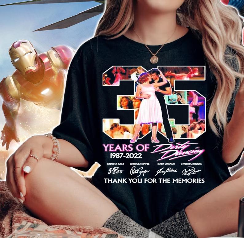 Official 35 Years 1987-2022 Dirty Dancing Signatures Thank You For The Memories Shirt woman shirt