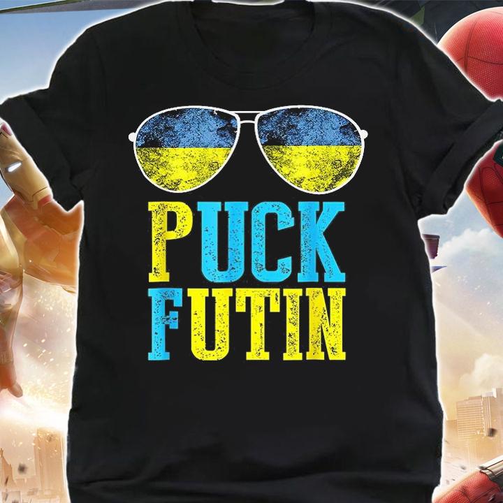 Puck Futin Meme I Stand With Ukraine Flag Sunglasses Vintage T-Shirt shirt