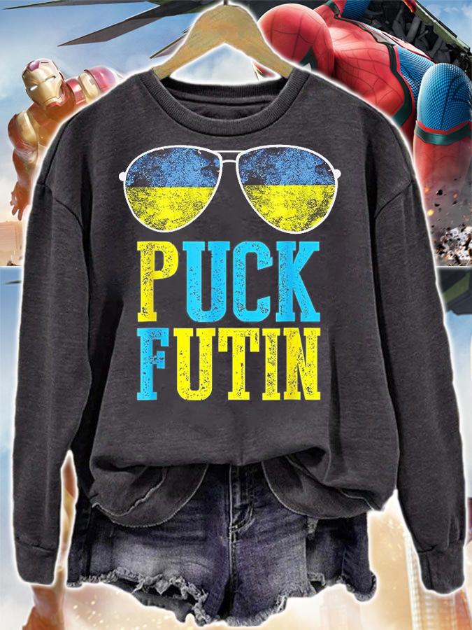 Puck Futin Meme I Stand With Ukraine Flag Sunglasses Vintage T-Shirt sweatshirt