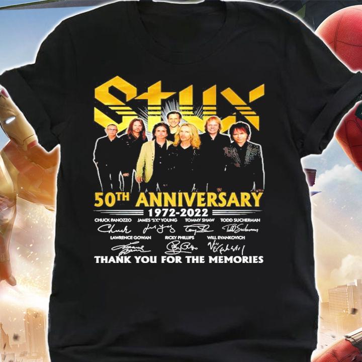 Styx 50th Anniversary 1972-2022 Signatures Thank You For The Memories Shirt shirt