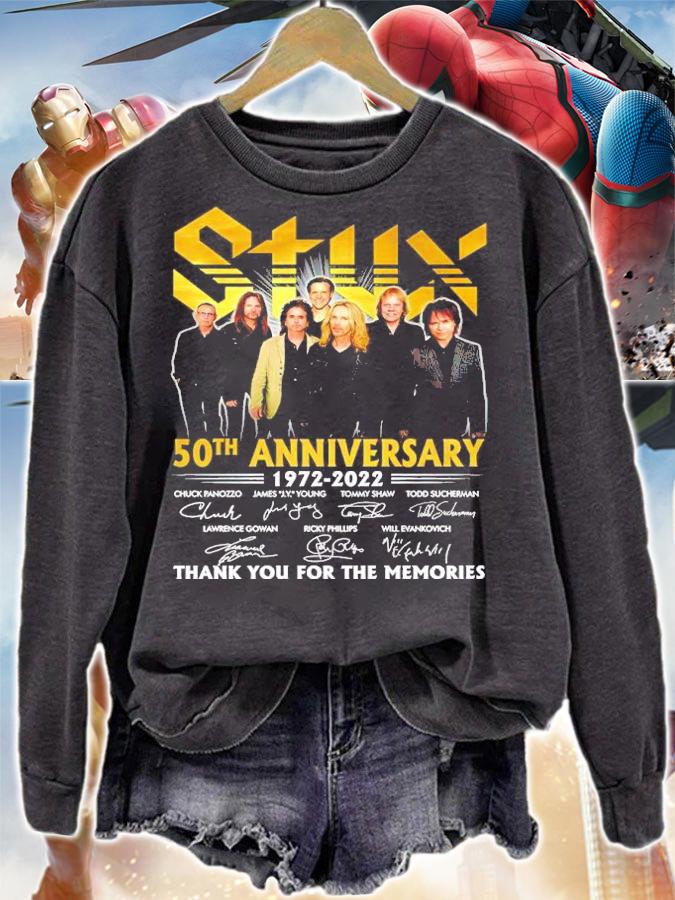 Styx 50th Anniversary 1972-2022 Signatures Thank You For The Memories Shirt sweatshirt