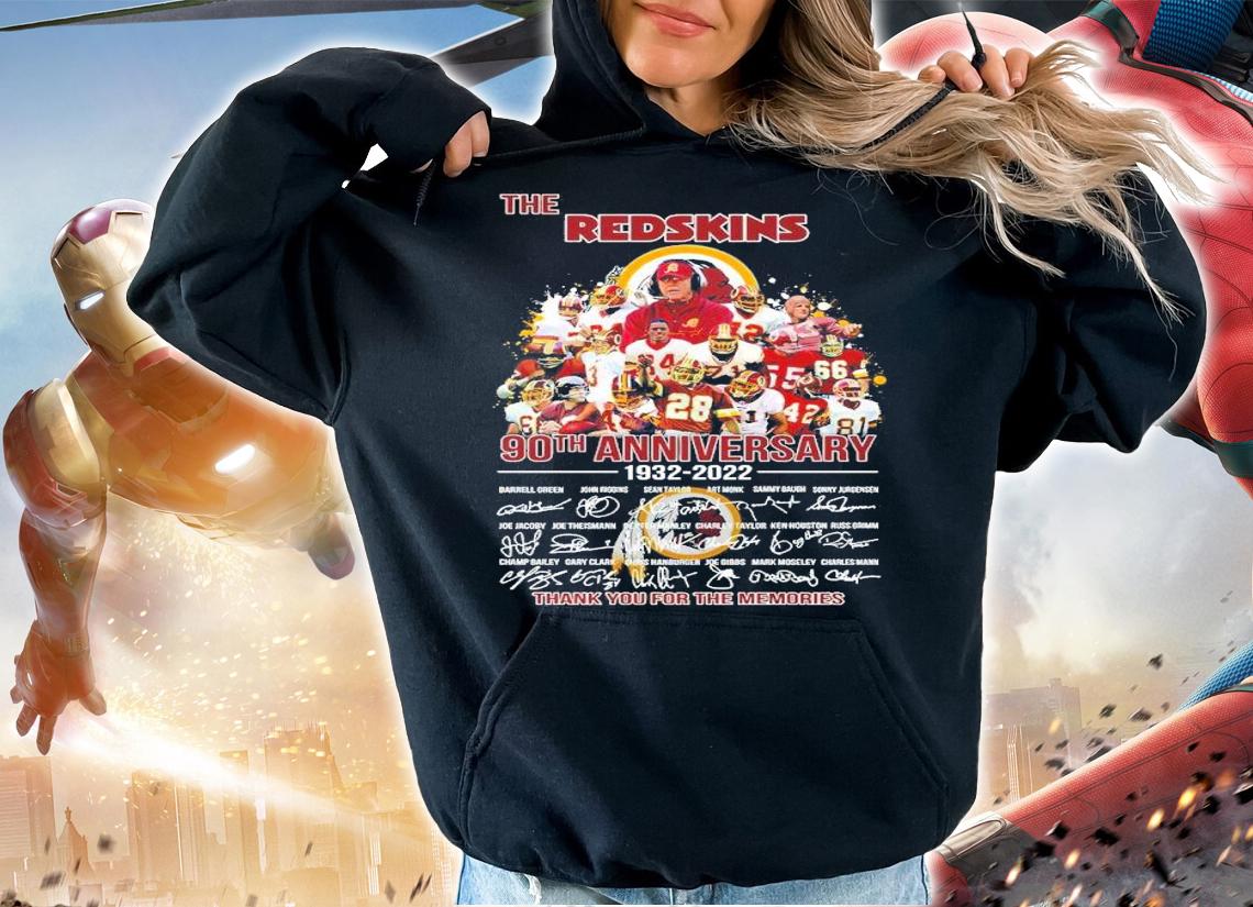 The Redskins 90th Anniversary 1932-2022 Signatures Thank You For The Memories Shirt hoodie