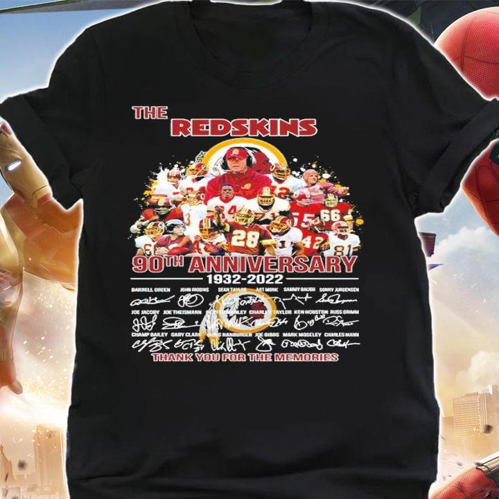 The Redskins 90th Anniversary 1932-2022 Signatures Thank You For The Memories Shirt shirt