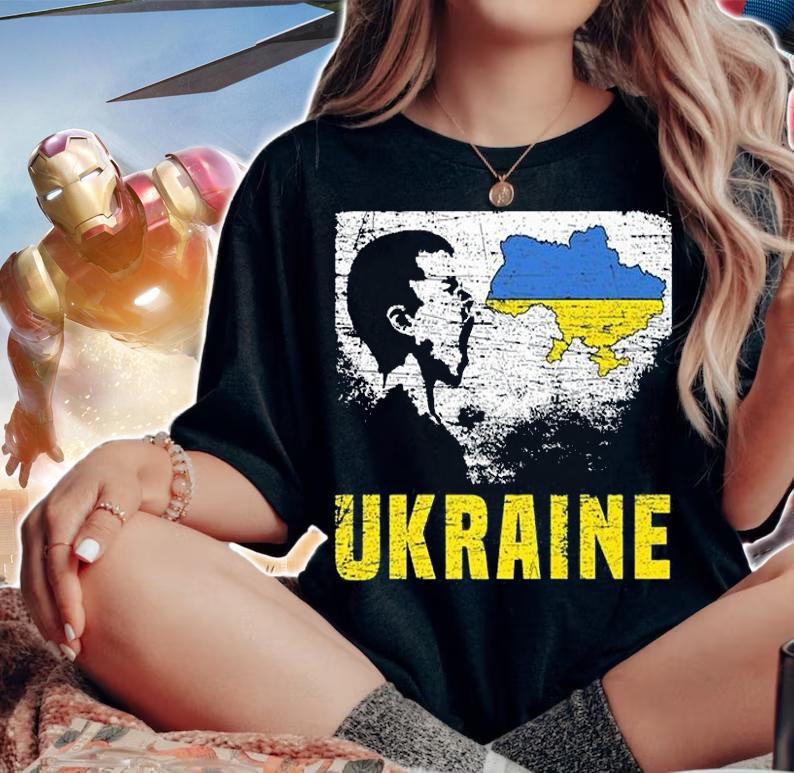 Ukraine Map And Ukrainian Flag Of Ukraine Vintage T-Shirt woman shirt
