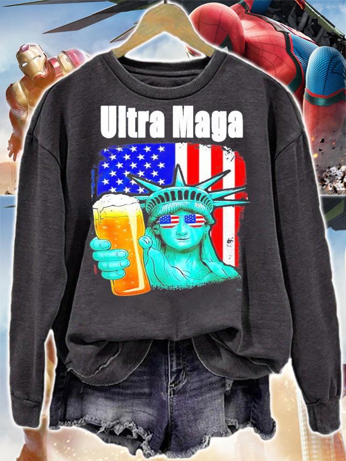 Ultra Maga Conservative Patriotic Flag Red White Blue T-Shirt