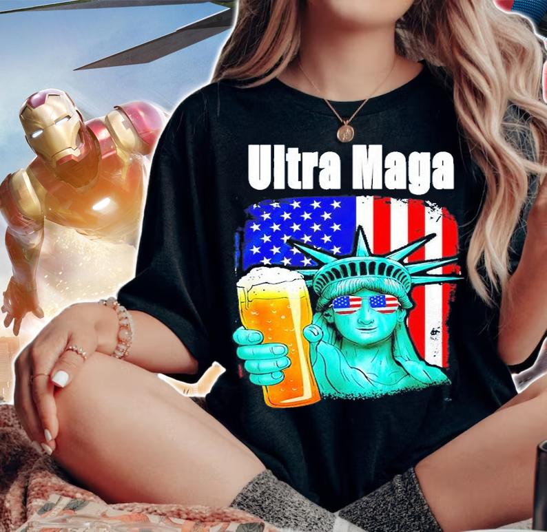Ultra Maga Conservative Patriotic Flag Red White Blue T-Shirt