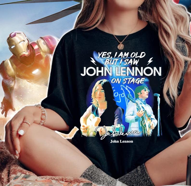Yes I Am Old But I Saw John Lennon On Stage Signatures Shirt woman shirt