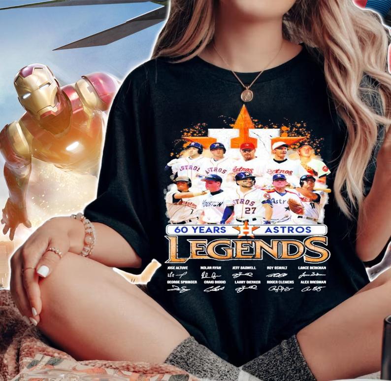 60 years Houston Astros Legends signatures shirt