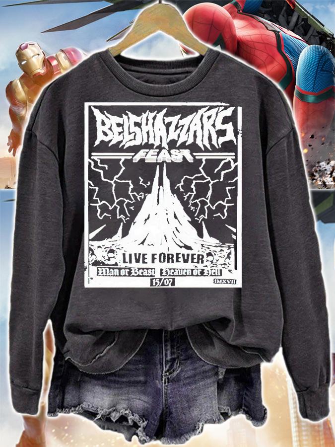 Belshazzar's Feast live forever man or beast heaven of hell T-shirt sweatshirt