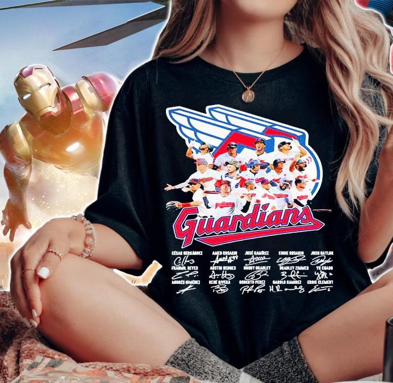 Cleveland's Baseball Team Guardians signature T-shirt woman shirt