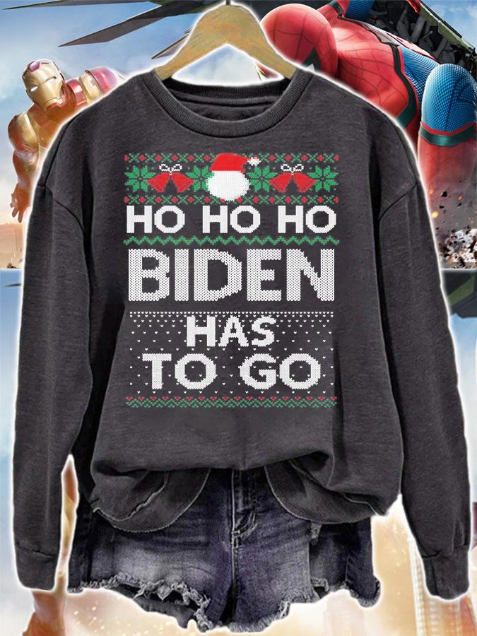 Ho Ho Ho Joe Biden Has To Go Ugly Merry Christmas T-Shirt