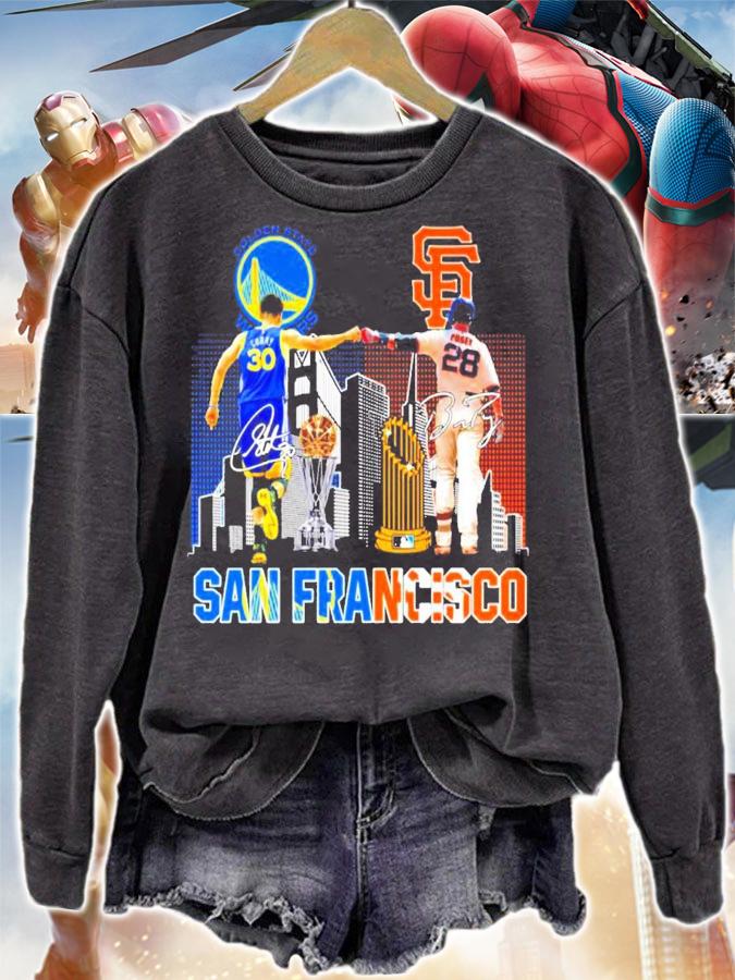 San Francisco Curry vs Posey signatures t-shirt sweatshirt