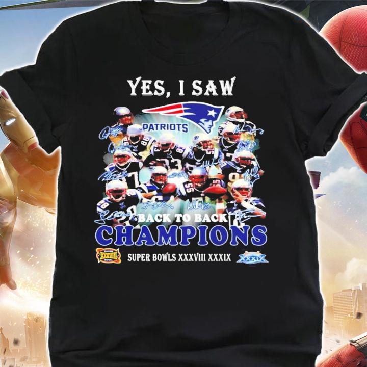 Yes I saw Patriots back to back Champions signatures shirt shirt