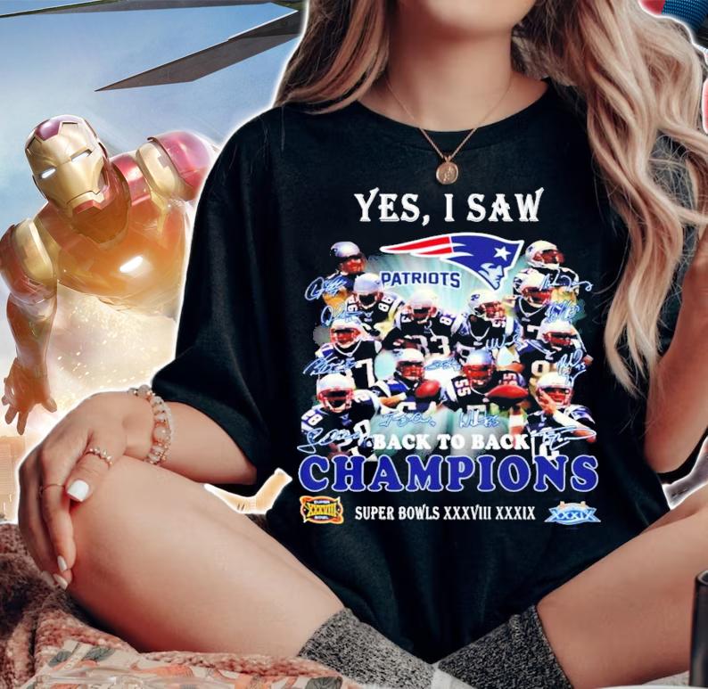 Yes I saw Patriots back to back Champions signatures shirt woman shirt