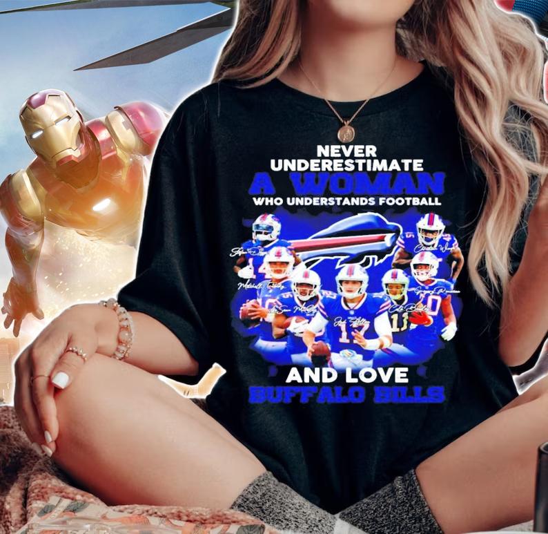 A woman who understands football and love Buffalo Bills signatures shirt woman shirt