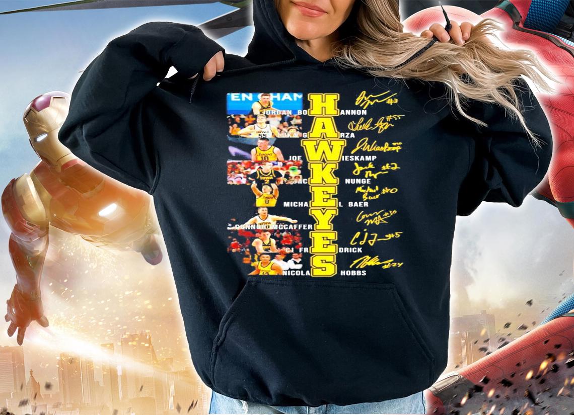 Hawkeyes team football player signature shirt hoodie