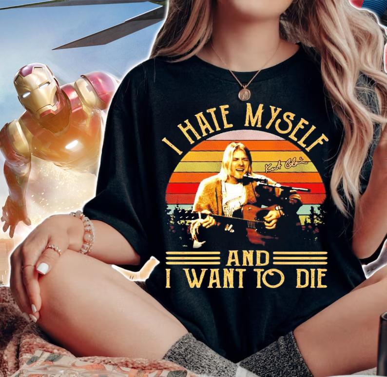 I hate myself and I want to die vintage shirt