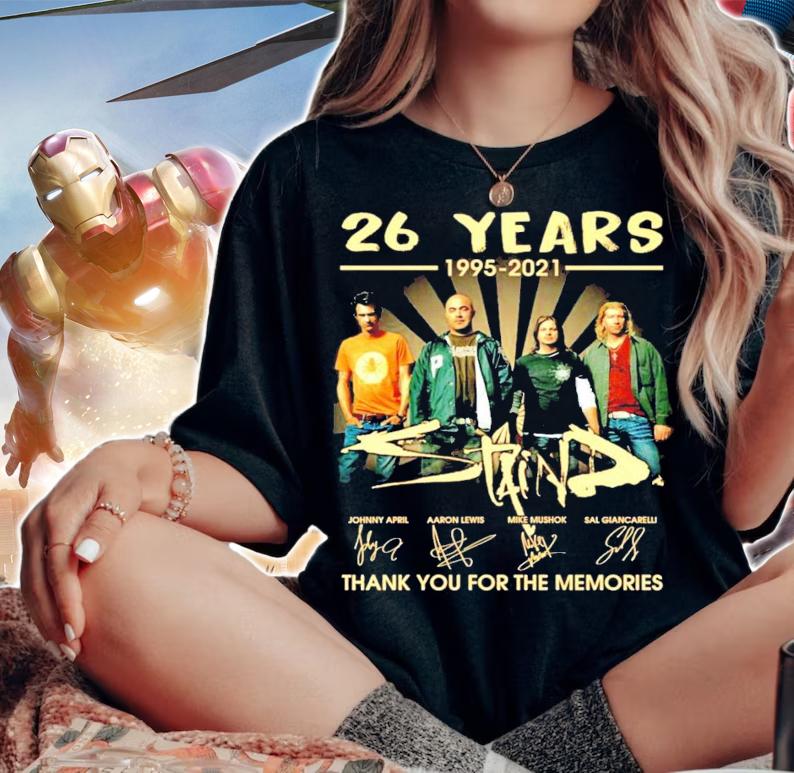 Staind 26 years 1995-2021 signatures shirt