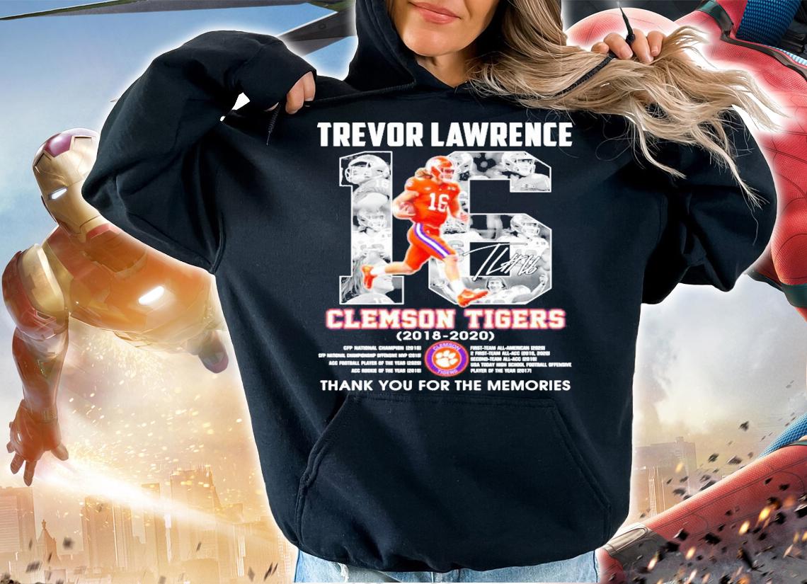 Trevor Lawrence Clemson Tigers 2018-2020 signature shirt hoodie