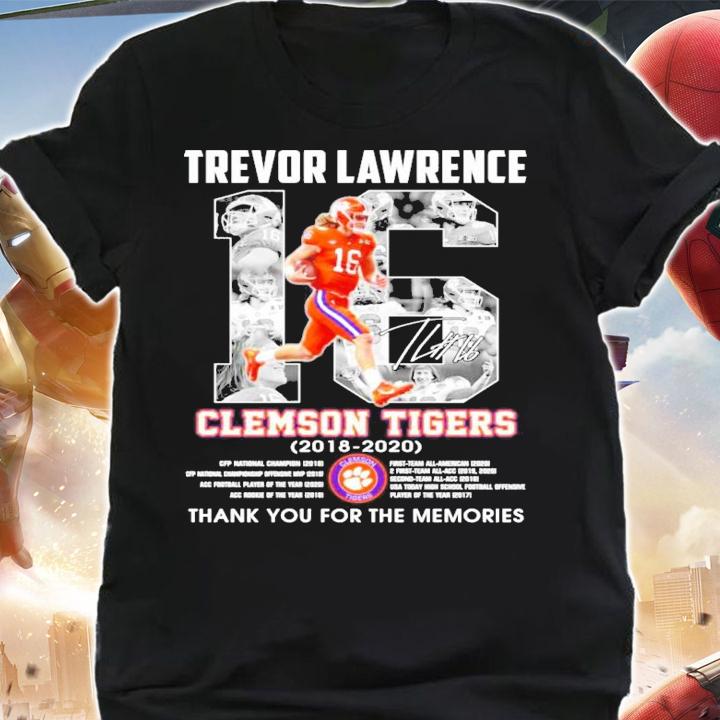 Trevor Lawrence Clemson Tigers 2018-2020 signature shirt shirt