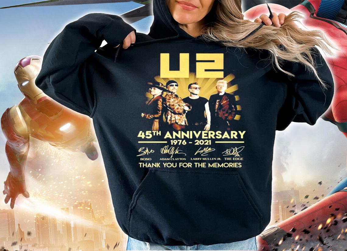 U2 45th anniversary 1976-2021 thank you for the memories t-shirt t-shirt