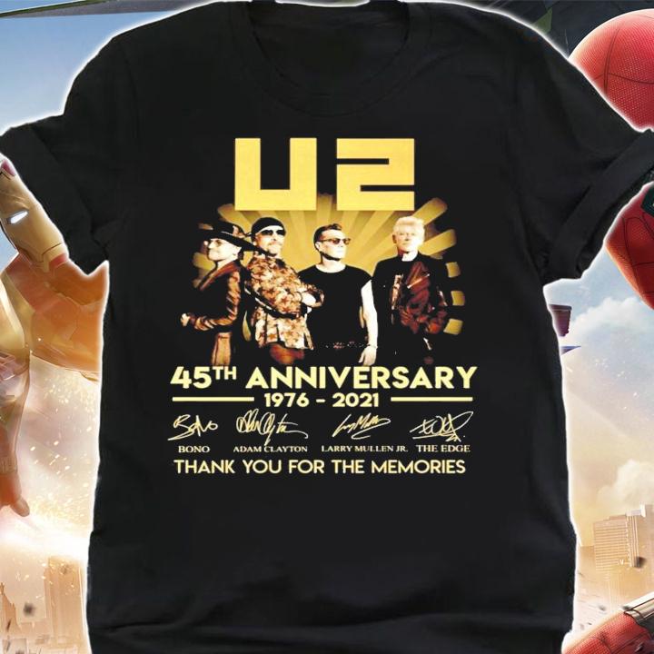 U2 45th anniversary 1976-2021 thank you for the memories t-shirt t-shirt
