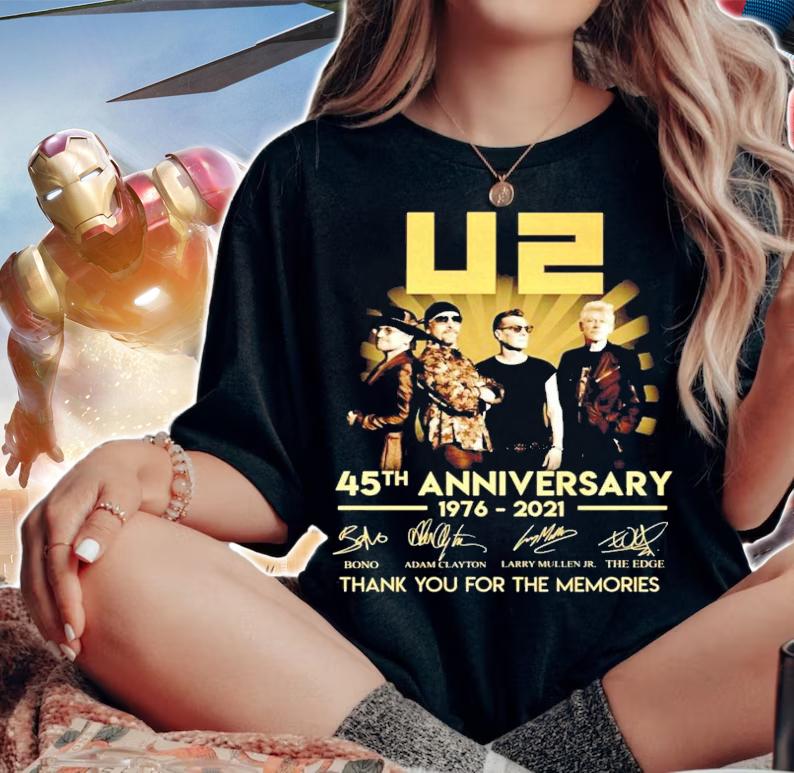 U2 45th anniversary 1976-2021 thank you for the memories t-shirt t-shirt