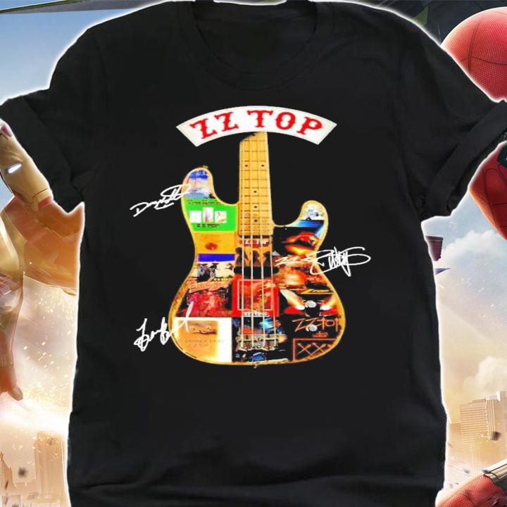 ZZ Top Guitar signatures t-shirt shirt
