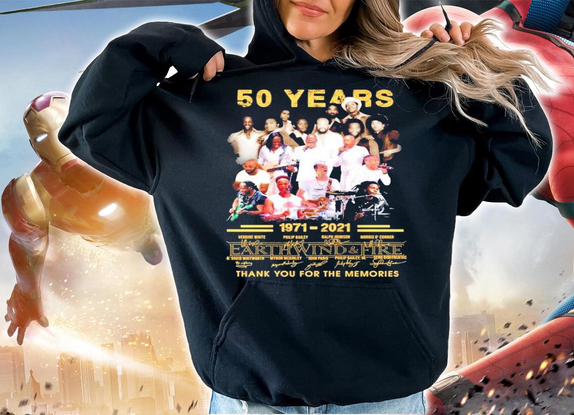 50 years 1971-2021 Earth Wind and Fire signatures shirt