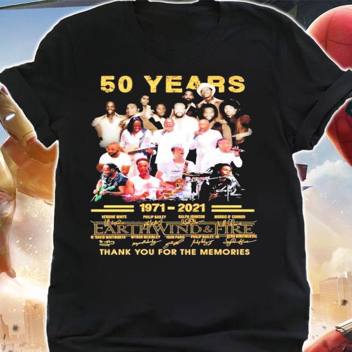 50 years 1971-2021 Earth Wind and Fire signatures shirt