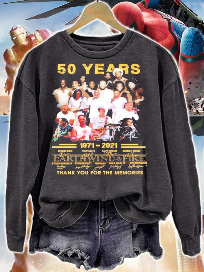 50 years 1971-2021 Earth Wind and Fire signatures shirt