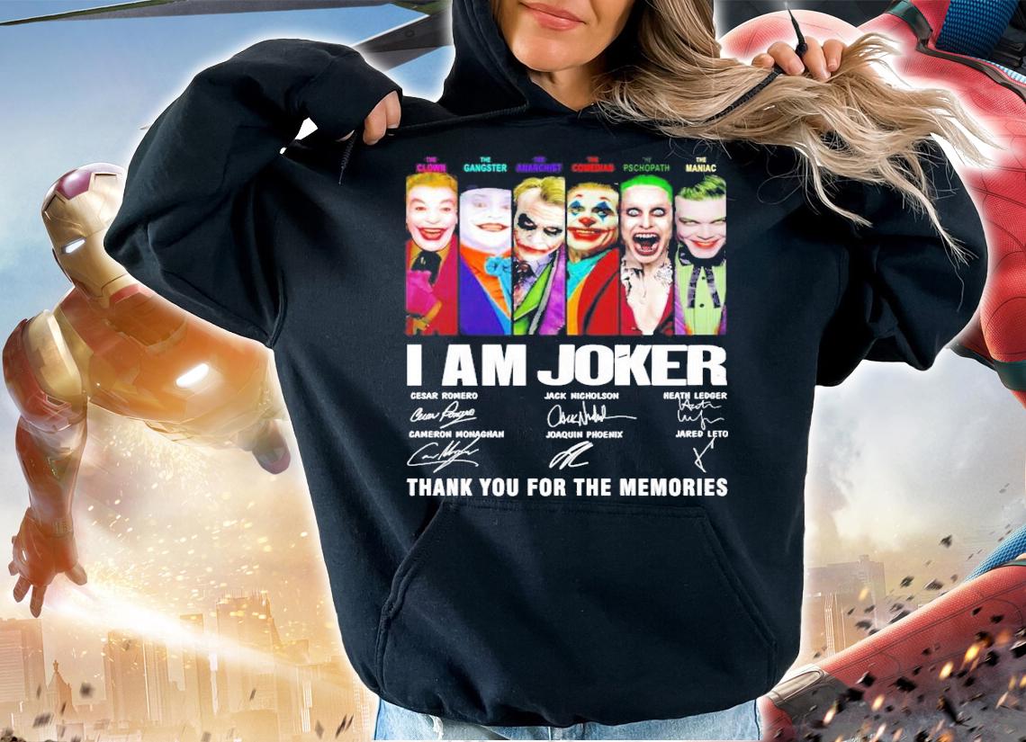 I am Joker signatures thank you for the memories t-shirt