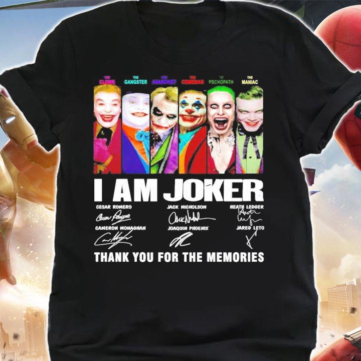 I am Joker signatures thank you for the memories t-shirt