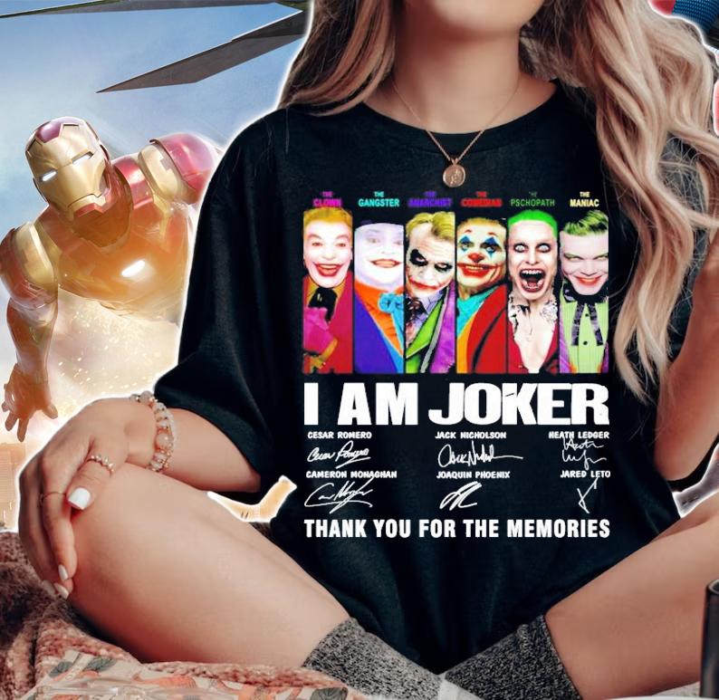I am Joker signatures thank you for the memories t-shirt