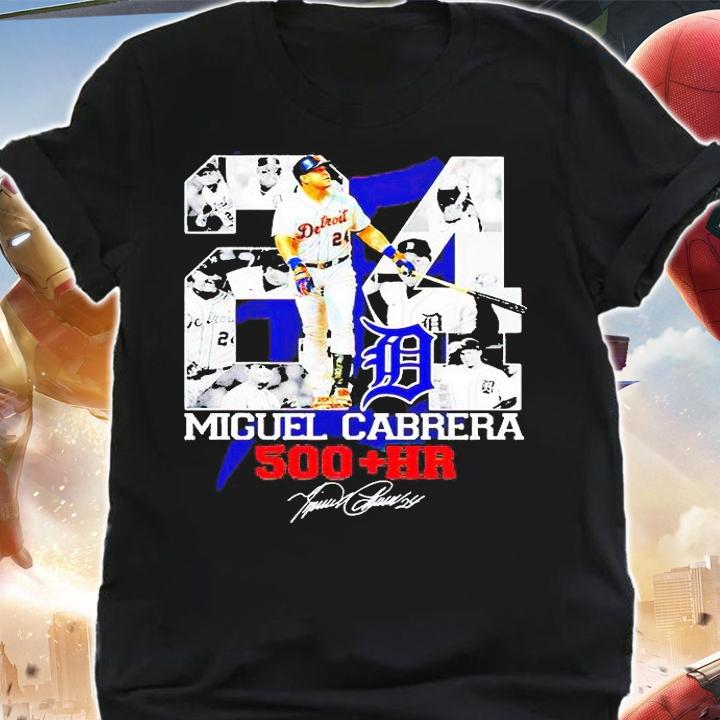 Tiger Detroit Miguel Cabrera 500 HR signature T-shirt